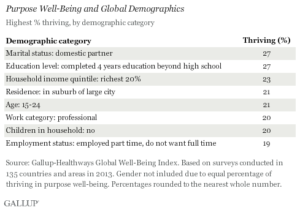 Purpose Well-Being and Global Demographics