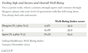 Feeling Safe and Secure and Overall Well-Being