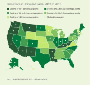 Reductions in Uninsured Rates, 2013 to 2016